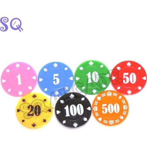 100pcs Round Plastic Chips Casino Poker Card Game Texas Poker coin multiplayer game Gambling Accessories Party supplies
