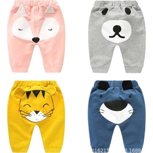Boys Leggings Newborn Cartoon Pants Child Boy Girl Bottom Kids Girls Cute Harem Long Pants Loose Trouser Cotton Sweatpants 0-4Y