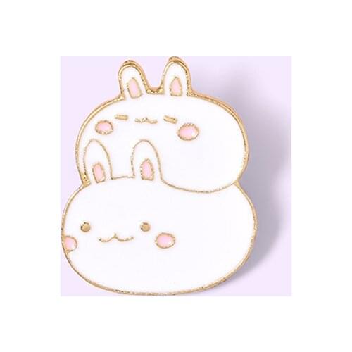 Cartoon Animal Jewelry Gift Fat Bunny Enamel Pins Custom Cute Stacked Rabbits Brooch Lapel Pin Shirt Bag Badge For Kids Friends
