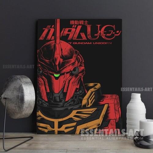 MS-06s Sinanju Gundam Canvas Wall Art Painting Decor Poster Bedroom study studio print Living kid Room Home Decoration Prints