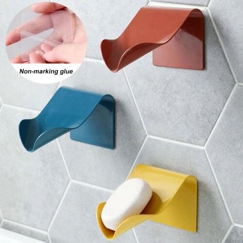 Bathroom Wall Mounted Soap Holder Self Adhesive Home Detachable Soap Drain Rack Bathroom Soap Dish