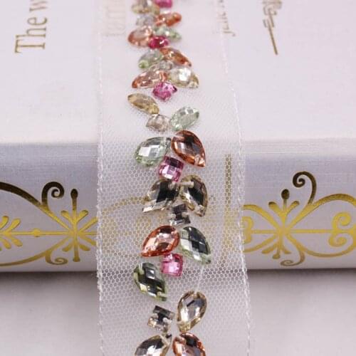 Nylon Mesh Lace Beaded Trim Ribbon Wedding DIY Decorations Accessories Clothes Hometextile Embellishment Fabric 3cm 0.9m 1PC