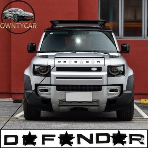 NEW!!! For Land Rover Defender 110 130 2020 ABS Chrome Car Front Engine Cover Logo Wordmark Decoration Stickers Car Accessories