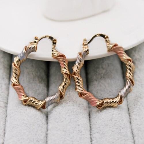 New Jewelry Womens earring Bohemian Hoop Earrings Gold tie dye Hoops Earrings Twist Earrings Indian Style accessories