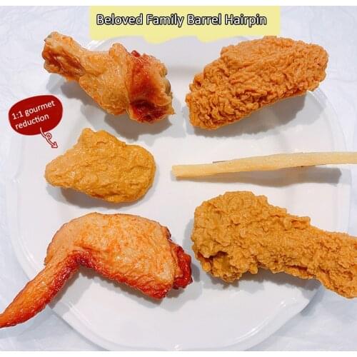 Roasted Chicken Legs Chicken Wings Hair Clips Net Celebrity Ins Side Clips Simulation Food Funny Hair Accessories Hairpin