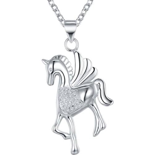 Wholesale Silver Plated Charm Jewelrys Necklace,free Shipping Fashion Fashion Jewelry Pendant Pegasus AN764