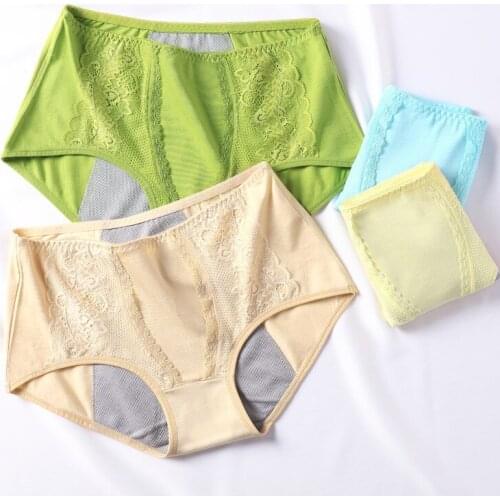 Plus Size Physiological Underwear Organic Cotton Leak-proof Aunt Cotton Impermeable Sanitary Pants Ladies Cotton Triangle Briefs