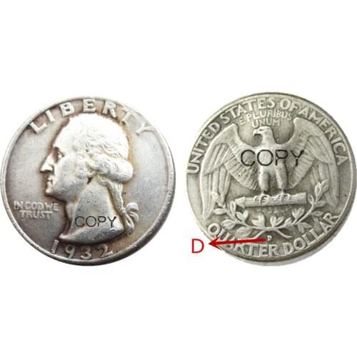 US 1932D Washington Quarter Silver Plated Copy Coin