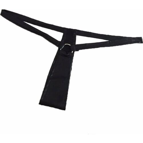 Women Sexy G-string Faux Leather Panties T Thong Pants Sexy Underwear G String with Ring Panties Ladies Panty