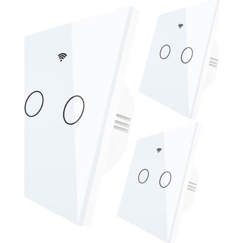 Tuya WiFi Smart In-Wall Light Switch White Compatible with Alexa and Google Assistant Neutral Wire Needed 2.4 Ghz Network Only