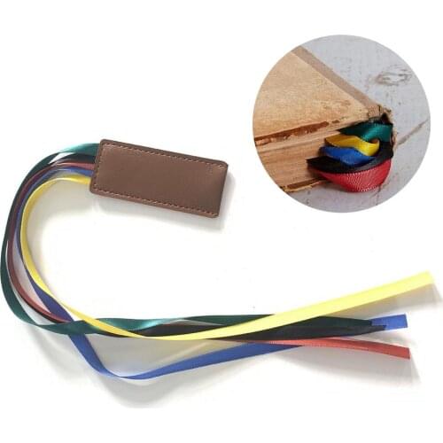 Bookmarks Retro Leather Ribbon Documents Notebook Bookmarks Handmade Vintage Book Marker Page Holder Stationery Christmas Gifts