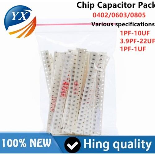0402 0603 0805 Chip Capacitor Pack 1PF-10UF 3.9PF-22UF common capacitor pack available in multiple specifications