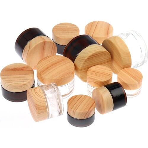 1PCS 5g/10g/15g/20g/30g/50g Glass Empty Jars For Cream Make-Up Skin Care Container Refillable Bottles Mask Cosmetic Packing Case