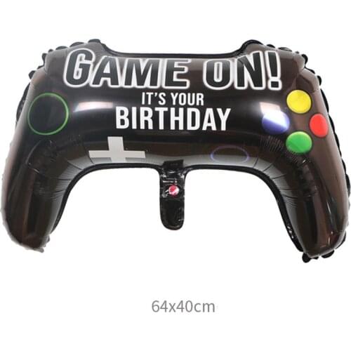 1pc Big Video Game Controller Aluminum Foil Balloon Gamepad Rocket astronaut Boy Inflate Toy kid birthday party Decorations