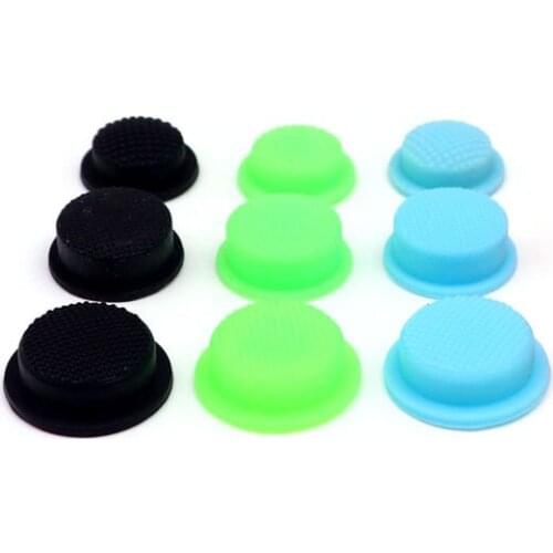 1500 pieces 12mm Flashlight Tail Switch Cap Silicone Boot Switch Button Cap (Blue Green Black each color 500pcs)