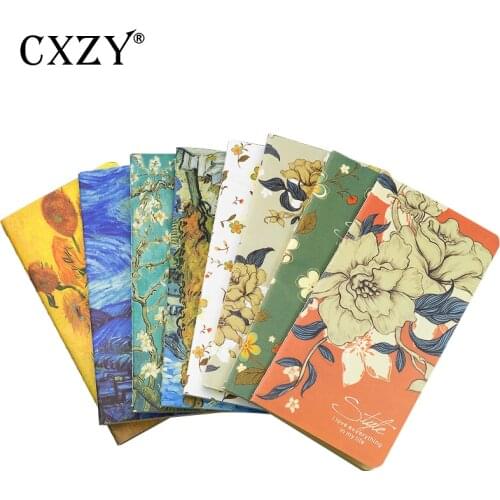 2018 Van Gogh mini small Notebook Kraft paper sketchbook travel journal note book diary sketch cute filofax vintage blank 4B803