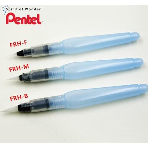 3Pcs PENTEL Fountain Pen Water soluble color lead solid pen comic water storage soft brush art student special painting Gel Pen