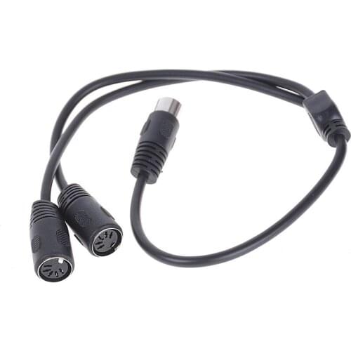 5 PIN MIDI DIN 1 Male Plug to 2x Female Socket Y Splitter Adapter Cable 50cm
