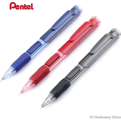 5pcs Pentel PD255 Mechanical Pencil 0.5mm Movable Side Pressing Pencil Eraser Head Retractable Comfortable School Stationery