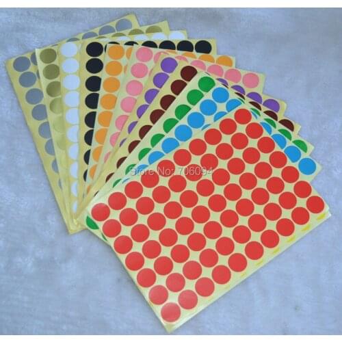 5760pcs/lot,10mm Blank round adhesive stickers paper label sticker,colourful round sealing sticker,12colours is available