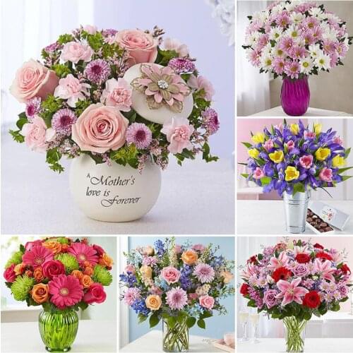 5D DIY Diamond Painting Flower Vase Cross stitch Full Square Drill Diamond Embroidery Mosaic Picture of Rhinestones Decor Gift
