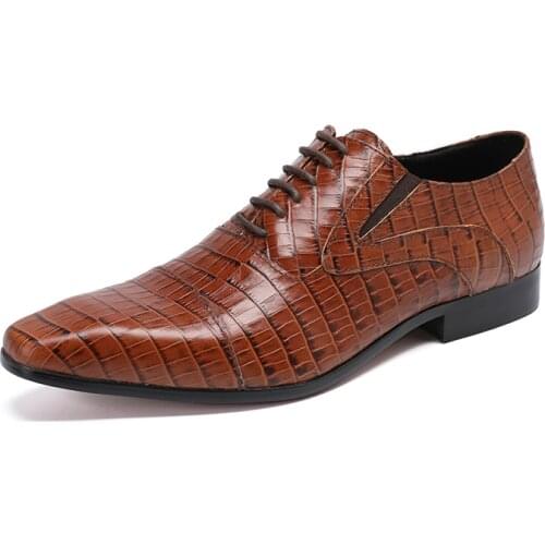 Batzuzhi New Design Luxury Genuine Leather Mens Shoes Lace Up Party Wedding Suit Formal Footwear Male Dress Shoes Business, 46