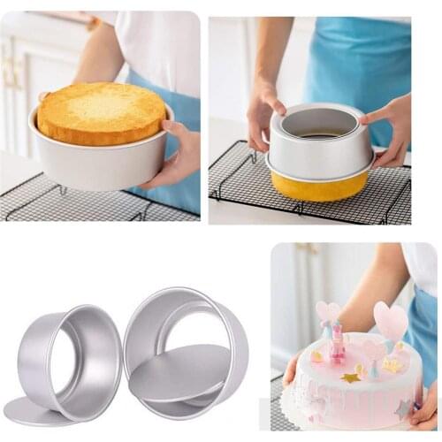 4/6Inch Round Cake Mould Removable Bottom Aluminum Alloy Puddings Cheesecake Mold Dishwasher Safe Chiffon Cake Baking Pan
