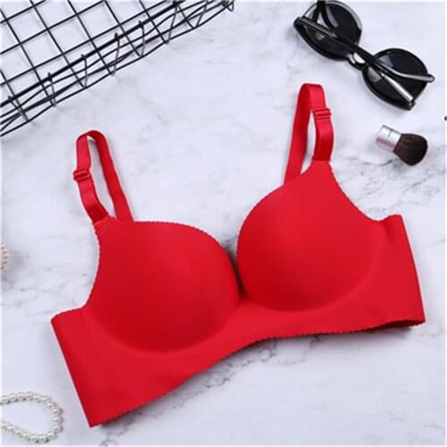 Ladies Seamless Bra Sexy Bra Adjustable Underwear Gathered Seamless Hollow Push-up Bra Comfortable Breathable Bra Sexy Underwear