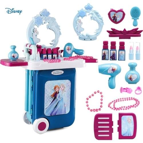 Disney Princess Frozen 2 Elsa And Anna Simulation Cosmetics Girl Toy Beauty Fashion Play House Dresser Girl Games Makeup Set Toy
