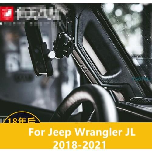 For Jeep Wrangler JL 2018-2021 A-pillar mechanical handle decoration JL modified parts armrest mobile phone holder