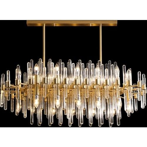E14 LED Art Deco Gold Crystal Copper Round Oval Pendant Lights.Pendant light Suspension Luminaire Lampen For Dinning Room