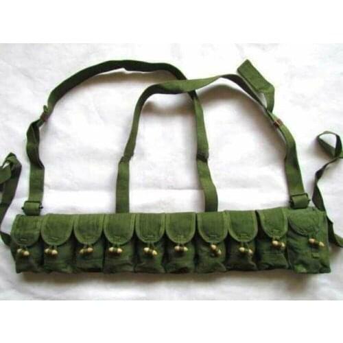 CHINESE TYPE 56 SEMI AMMO CHEST-RIG BANDOLIER POUCH SKS 7.62 10 Pocket ORIGINA SURPLUS MILITARY collect