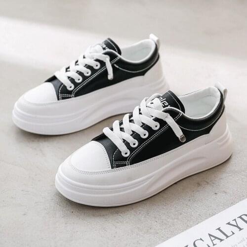 Casual Shoes Women Sneakers Platform PU White Sneakers For Women 2020 Spring Fashion Flat Shoes Ladies Breathable Sewing