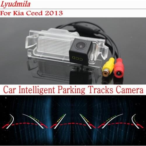 Lyudmila Car Intelligent Parking Tracks Camera FOR Kia Ceed 2013 Car Back up Reverse Rear View Camera HD CCD Night Vision