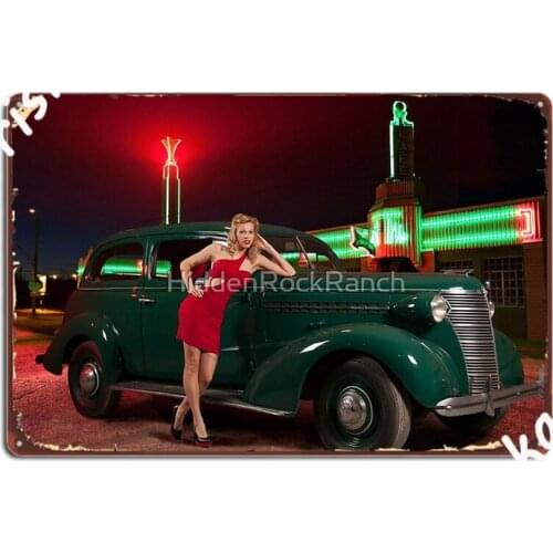 Cars N Pinups I Metal Sign Plaques Club Bar Cinema Living Room Designing Tin Sign Poster