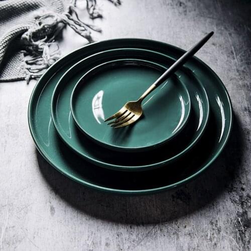 Fashion creative Western European luxury hotel restaurant steak breakfast plate ceramic tableware dinner plates