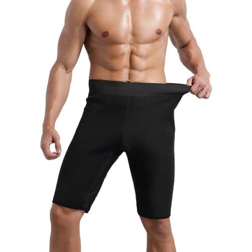Men Sauna Shorts Body Shaper Slimmer Neoprene Athletic Yoga Pants Compression Workout Sweat Shorts
