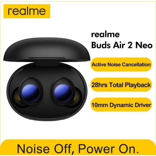 Realme Buds Air 2 Neo RMA2008 Earphone ANC 28 Hours of Playtime Super Low 88ms Latency Wireless Headphones Fast Charge