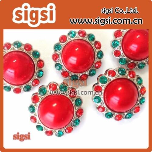 Wholesale flamboyant flower shape crystal acrylic rhinestone button