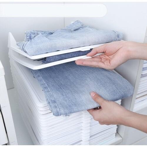 Home Closet Organizer 10Pcs/5pcs Creative Fast Clothes Fold Board Clothing Organization Shirt Folder T-shirt Document Finisher