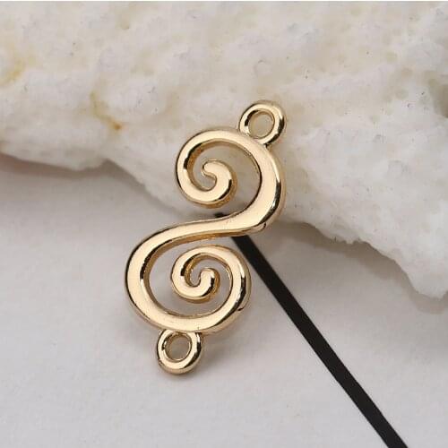 DoreenBeads Zinc Based Alloy Connectors S-shape Gold Silver Color Jewelry Accessories 18mm( 6/8") x 9mm( 3/8"), 20 PCs