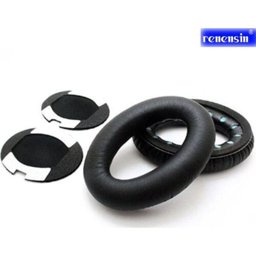 Renensin Black 1pair Replacement Ear Pad Cushion + 1 pair Ear ring cups For Bose QC15 QC25 QC35 QC2 AE2i AE2 Headphones pads