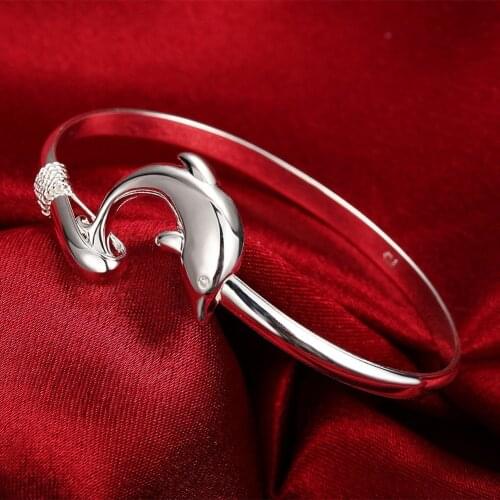 Russia Europe and America M925 Silver color, Single line Dolphin Bracelet Classic Animal Silver color Fashion Jewelry B178