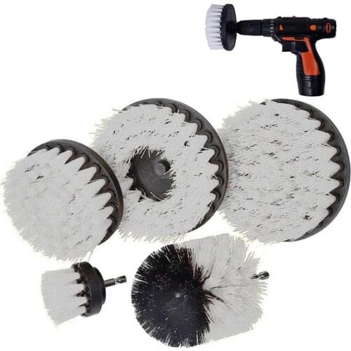 3/4/5 Pcs Drill Power Scrub Clean Brush For Leather Plastic Wooden Furniture Car Interiors Cleaning Power Scrub 2/3.5/4/5 Inch