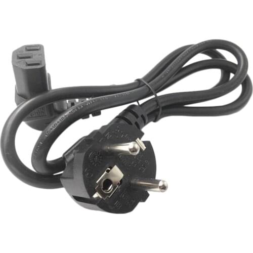 EU PDU AC Power Cord,European 3Pin Male Plug to IEC 320 C13 Angled Power Adapter Cable for Wall Mount TV(EU Plug)