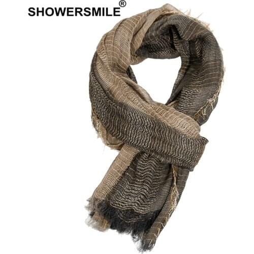 SHOWERSMILE Scarf Men Autumn Winter British Style Mens Scarves Patchwork Khaki Black Gray Navy Male Scarf 180cm*110cm
