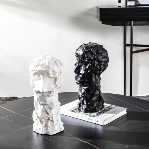 Modern Guernica Abstract Character Art Statue Home Crafts Room Decoration Objects Office Black White Resin Sculpture Accessories