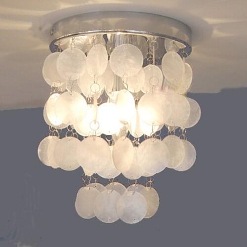 Modern Crystal Shell E14 Led Ceiling Lights Sea Rock Edison Pendant Ceiling Lamps Girls Bedroom Living Room Wedding Xmas Home