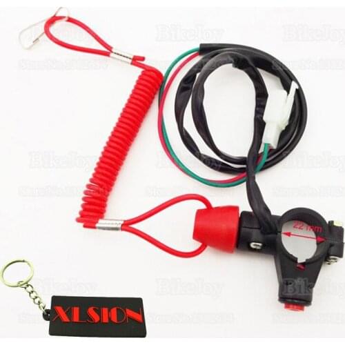 Safety Tether Engine Kill Stop Switch Push Button for 2 Stroke Mini Dirt Pocket Bike Minimoto ATV Quad Moped Scooter Buggy