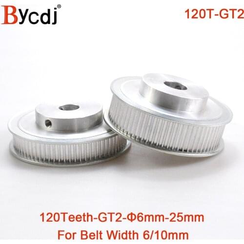120 Teeth 2GT Timing Pulley Bore 6/6.35/8/10/12/14/15/17/19/20/22/25mm for GT2 Synchronous belt width 6/10mm 120Teeth 120T